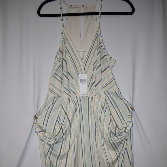 NWT BCBGeneration Striped Cream Dress w/ Pockets Size Medium - Picture 1 of 5